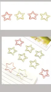 Graffette metalliche a forma di stella simpatici segnalibri oro e oro rosa per ufficio