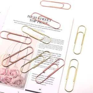 Large metal paper clips 100mm gold rose gold stationery document organizer office supplies