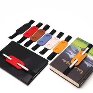 Boucle porte-stylo élastique en cuir pour carnet agenda journal, bande durable multicolore.