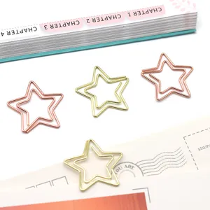 Fermagli per carta a forma di stella metallici oro rosa per organizzare documenti