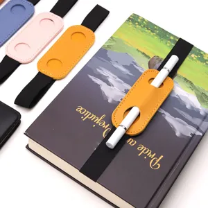 Porte-stylo élastique en cuir pour carnet, passant sangle poche étui trousse agenda accessoire.