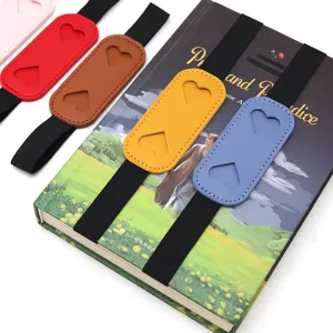 PU leather pen holder elastic band notebook bookmark multi-color creative stationery accessory