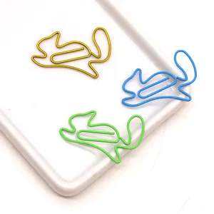 Cute squirrel shaped metal paper clips, creative colorful animal bookmarks and file clips for office.