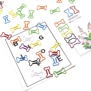 Kleurrijke botvormige metalen paperclips schattige boekenleggers voor kantoor en briefpapier