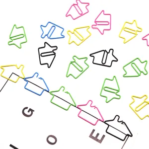 Colorful metal house paper clips cute creative stationery bookmarks office supplies