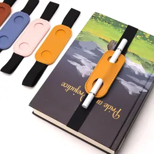 Bande porte-stylo élastique en cuir pour carnet journal, étui boucle stylo multicolore.