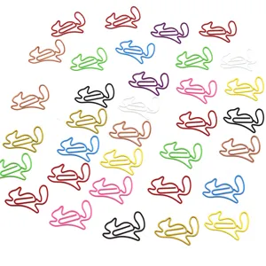Colorful squirrel shaped metal paper clips, creative animal bookmarks for office and school.