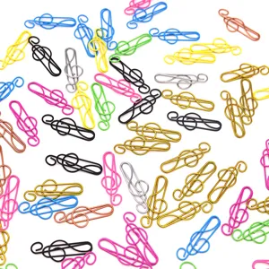 Kleurrijke metalen muzieknoot paperclips creatieve g-sleutel voor kantoor setje
