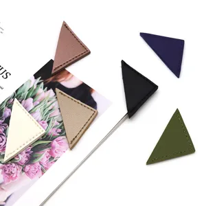 Colorful PU leather triangle bookmarks office page markers cute stationery school supply