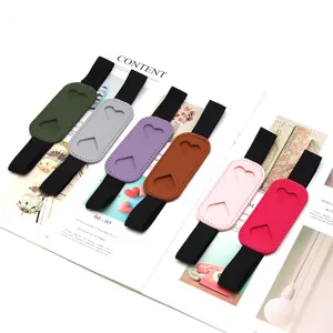 PU leather elastic pen holder band for notebook journal, single pen pouch strap stylish design