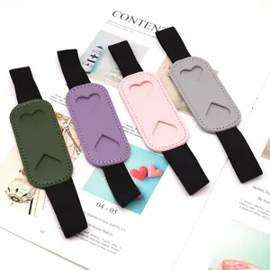 PU leather pen holder elastic band for notebook diary pen pouch organizer 4 colors