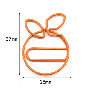 Orange shaped creative paperclip cute metal memo clip office stationery supply product 1pcs