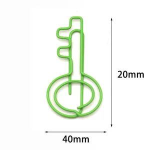 Groene sleutelvormige metalen paperclips leuke briefpapier voor kantoor 40x20mm