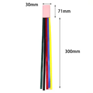 Leather ribbon bookmark with colorful multi-strands, student textbook page marker stationery.