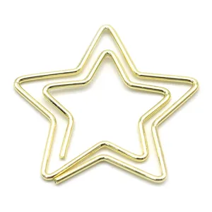 Graffette dorate a forma di stella clip metalliche decorative per organizzare documenti