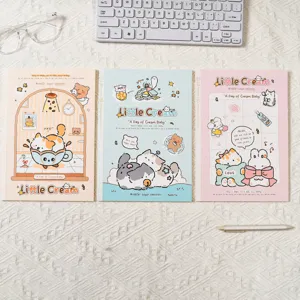 Leuk Cartoon Kat Patroon Papier Schrijfjournaal Student Dagelijks Dagboek Notitieboekje Kantoor Schoolbenodigdheden