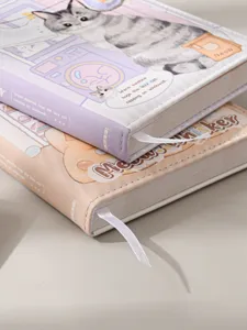 Grazioso taccuino in pelle con gatto e chiusura magnetica per diario e scrittura creativa.