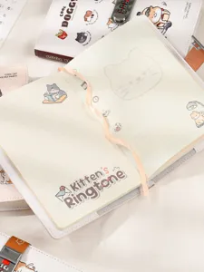 Schattig katten thema notitieboekje met cijferslot en lint bladwijzer voor dagboek en cadeau.
