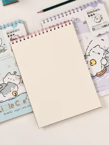 A4 sketchbook drawing book spiral bound cute cat art pad for students and artists daily use.