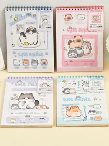 A4 niedlich Cartoon Katze Skizzenbuch Spiralblock Notizbuch für Zeichnen Malen Kunststudenten