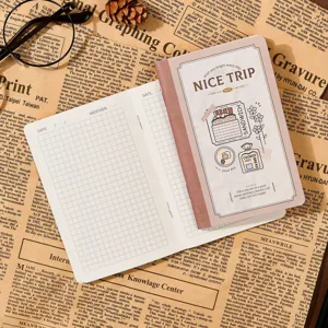 Reise TN Notizbuch tragbar vintage Tagebuch Planer kariertes Papier schreibwaren