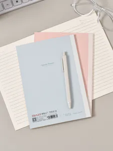 A5 softcover notebook set with minimalist floral design, lined paper for students and office.