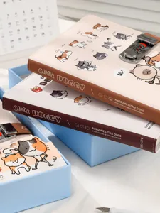 Schattig puppy slot dagboek cadeau doos set, perfect student notitieboekje planner.