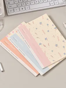 A5 aesthetic floral notebook detail, cute pastel lined softcover journal for school and office.