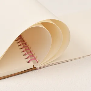 A4 Spiral Sketchbook Drawing Notebook with Cream Paper and Pink Wire Binding for Artists