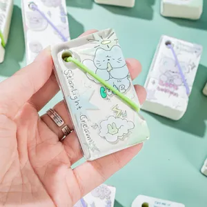 Portable mini acrylic strap notebook with cute cartoon pet cover design for daily memo notes.