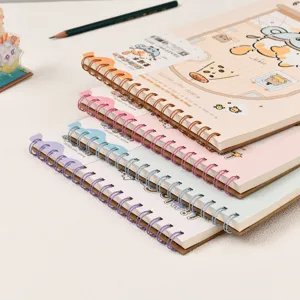 A4 spiral sketchbook cute cartoon art drawing book main view with colorful notebooks
