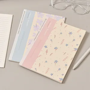 Aesthetic A5 floral notebook, cute softcover journal for daily note-taking and student use.