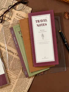 Vintage Reisetagebuch Set tragbares Notizbuch aus Leder mit Ticket und Karten