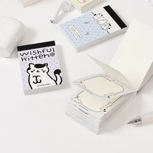 Simpatico set di mini blocchi note con deliziose illustrazioni di gatti, taccuino tascabile per appunti.
