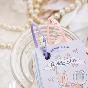 Grazioso taccuino pastello con anelli, blocco note portatile da 80 fogli per appunti quotidiani.