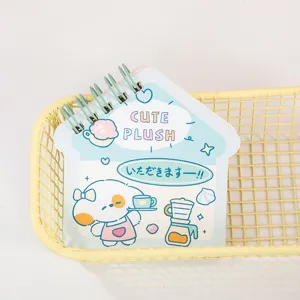 Cute house-shaped spiral notebook featuring cute cartoon dog design for portable notes.