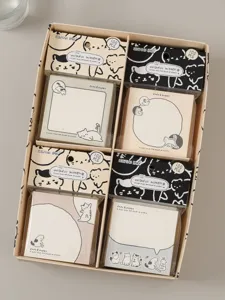 ESANI süße Katze Haftnotizen Set 100 Blatt Notizblöcke Studenten Schreibwaren Geschenkbox