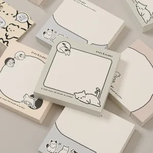 Süßes Katzen Design Notizblock 100 Blatt Haftnotizen niedliche Schreibwaren für Büro Schule.