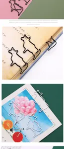 Creative cow shaped metal paper clips cute black and white bookmarks stationery for office school