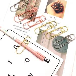 Metal heart paper clips cute creative stationery bookmarks office supplies multifunctional pen