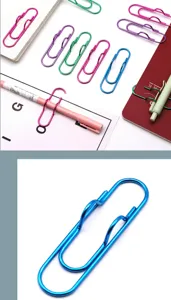 Creative metal paper clips cute colorful shaped bookmarks and pen holders for office stationery set