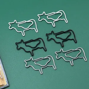 Creative Cute Cartoon Cow Shaped Metal Paper Clips Colorful Shaped Paperclips For Office School Document Organization