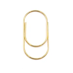Gold metal paper clip cute bookmark office stationery metal clip standard size design