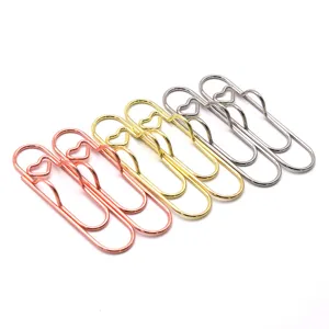 Metal Heart Paper Clips Creative Office Stationery Multi-functional Pen Holders Set