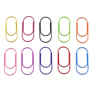 Colorful metal paper clips set, cute assorted candy colors bookmarks for school office.