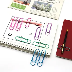 Colorful metal paper clips creative bookmark pen holders cute office stationery set for school
