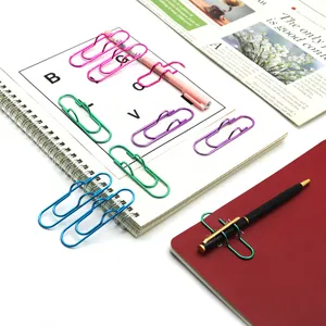 Creative metal pen holder paper clips, colorful cute shaped bookmarks for office and school.