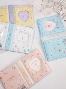 Mini 3-inch photo album cute heart hollow postcard card storage book collectible holder