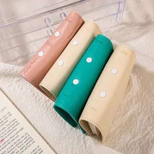 Macaron Farbe Mini Ringbuch nachfuellbar Leder Tagebuch Notizbuch tragbarer Planer Notizblock