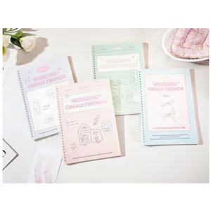 B5 weiches Spiralnotizbuch mit süßem Pastellumschlag und liniertem Papier für Studenten, 60 Blatt.